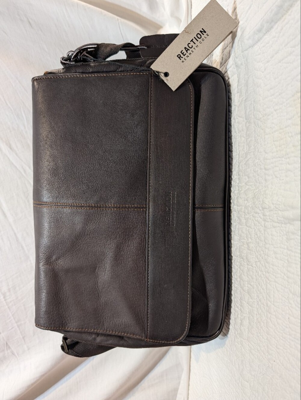 Kenneth Cole Reaction Men's Dark Brown Leather Messenger Bag